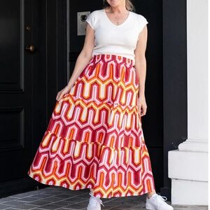 Lesley Evers CLAUDIA maxi skirt Corinth Pink, Sz S